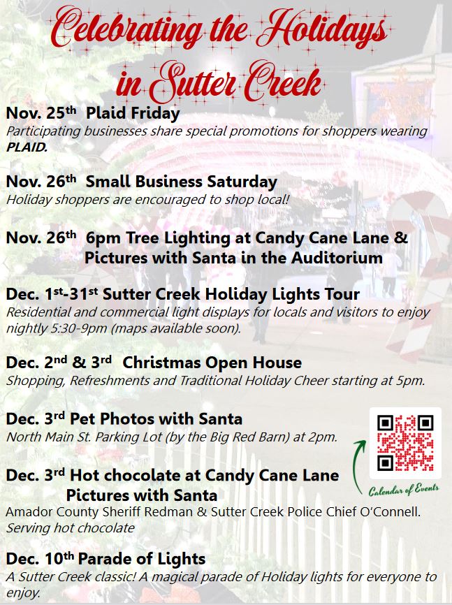 experience the holiday season in sutter creek