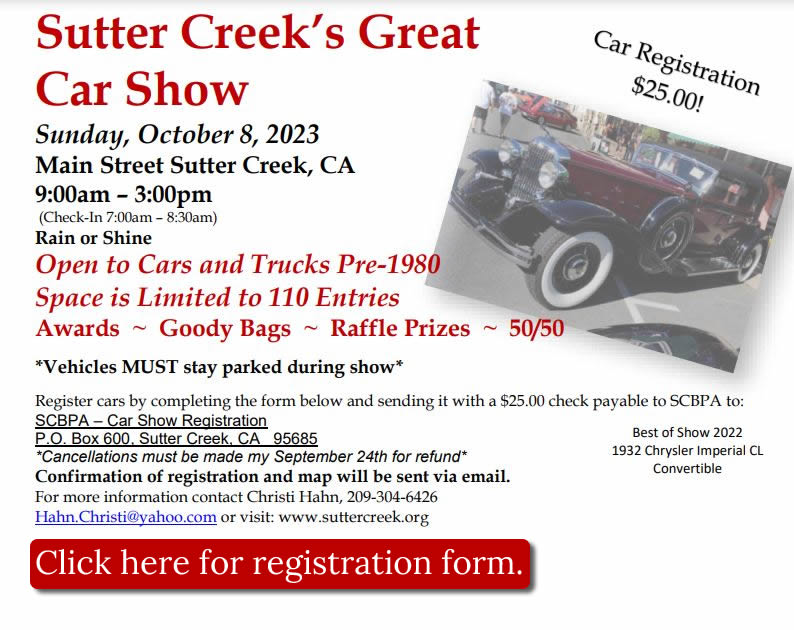 sutter creek car show 2023