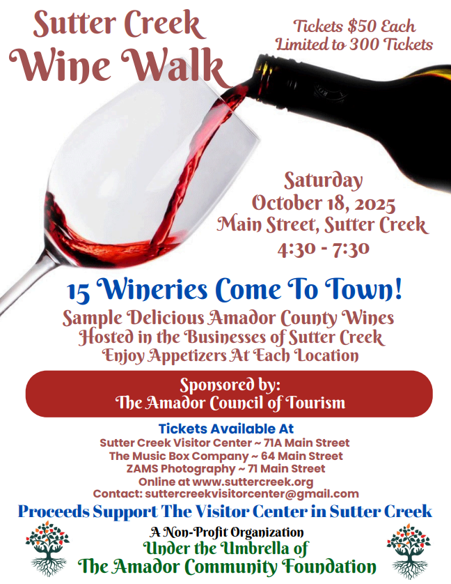 sutter creek wine walk 2025