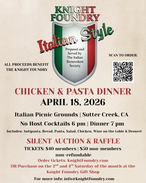 italian dinner for knight foundry
